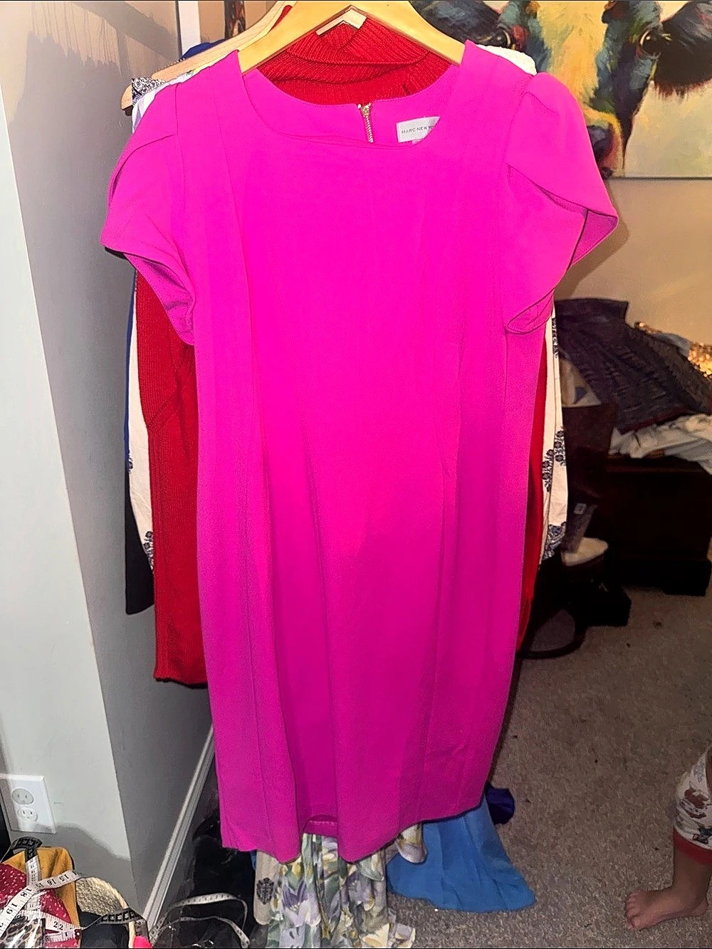 Marc New York Tulip Sleeve Sheath Dress Pink Size 14